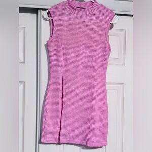 Pink Sleeveless Knit Dress